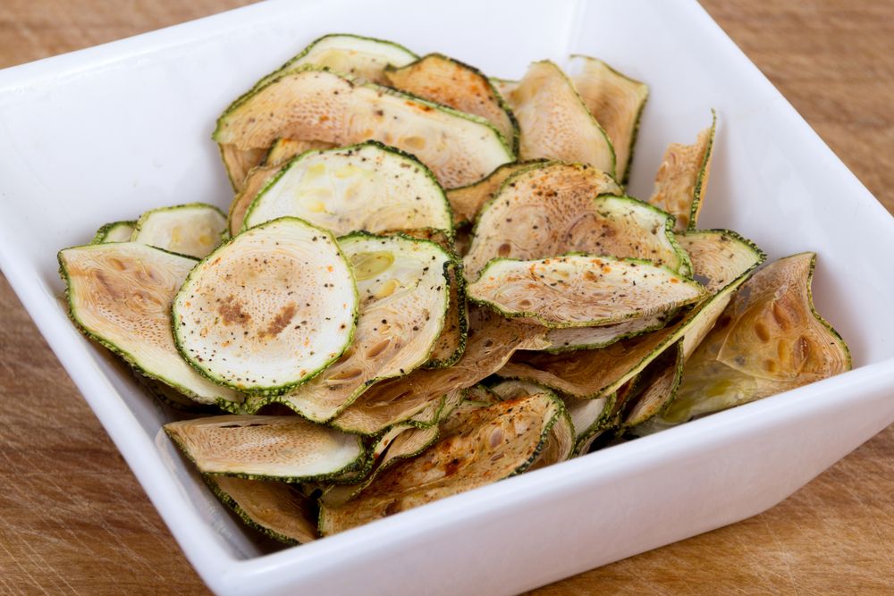 Chips de abobrinha no forno